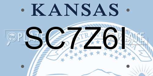 SC7Z6I Kansas License Plate