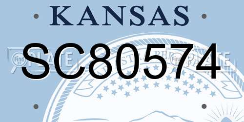 SC80574 Kansas License Plate