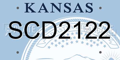 SCD2122 Kansas License Plate