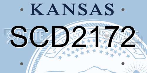 SCD2172 Kansas License Plate