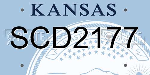 SCD2177 Kansas License Plate