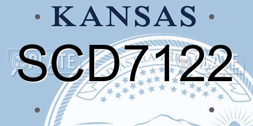 SCD7122 Kansas License Plate