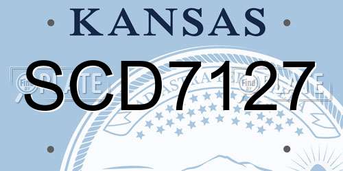 SCD7127 Kansas License Plate
