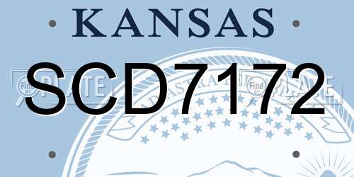 SCD7172 Kansas License Plate
