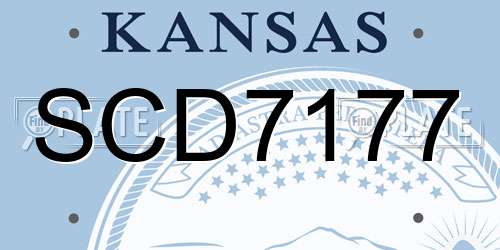 SCD7177 Kansas License Plate