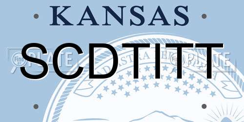 SCDTITT Kansas License Plate