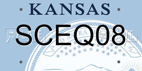 SCEQ08 Kansas License Plate