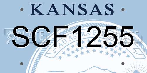 SCF1255 Kansas License Plate