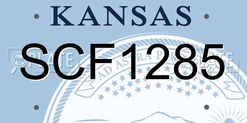 SCF1285 Kansas License Plate