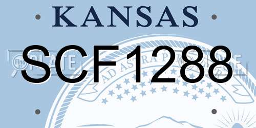 SCF1288 Kansas License Plate