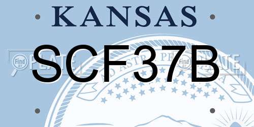 SCF37B Kansas License Plate