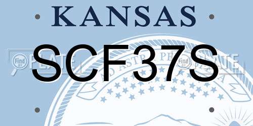 SCF37S Kansas License Plate