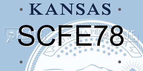SCFE78 Kansas License Plate