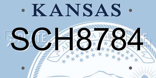 SCH8784 Kansas License Plate