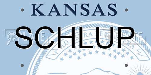 SCHLUP Kansas License Plate