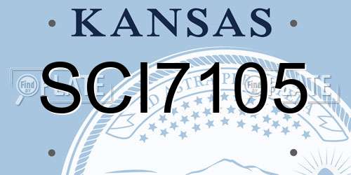 SCI7105 Kansas License Plate