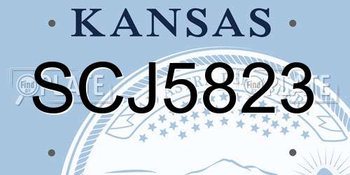 SCJ5823 Kansas License Plate