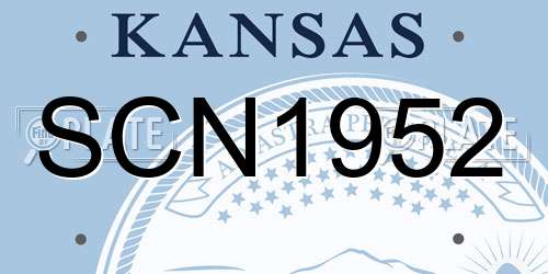 SCN1952 Kansas License Plate