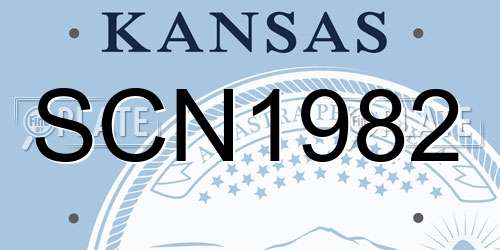 SCN1982 Kansas License Plate