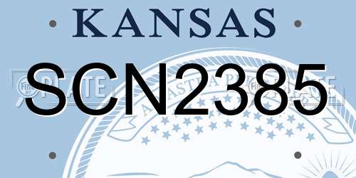 SCN2385 Kansas License Plate