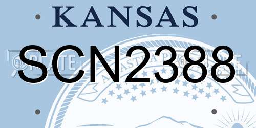SCN2388 Kansas License Plate