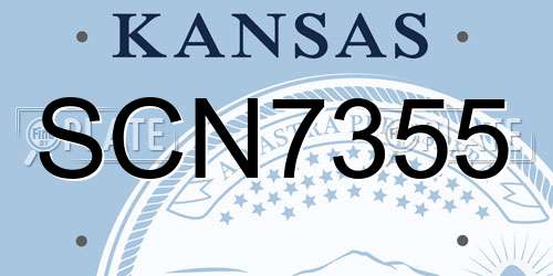 SCN7355 Kansas License Plate