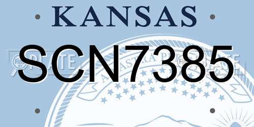 SCN7385 Kansas License Plate