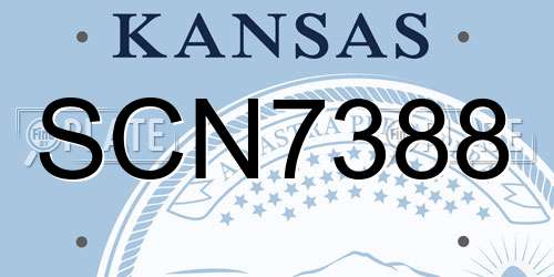 SCN7388 Kansas License Plate
