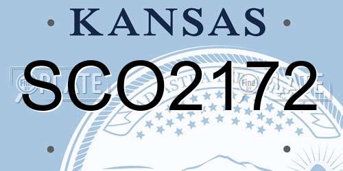 SCO2172 Kansas License Plate