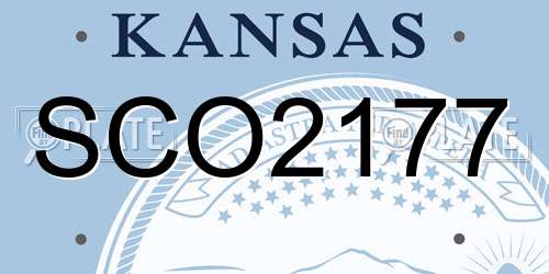 SCO2177 Kansas License Plate