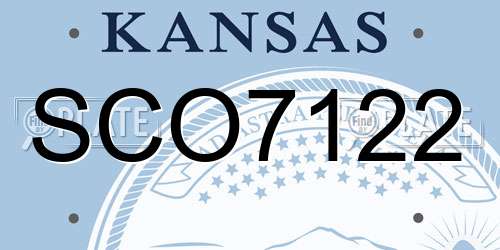 SCO7122 Kansas License Plate
