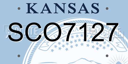 SCO7127 Kansas License Plate