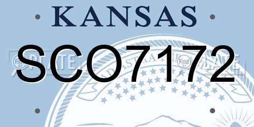 SCO7172 Kansas License Plate