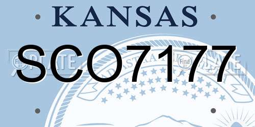 SCO7177 Kansas License Plate