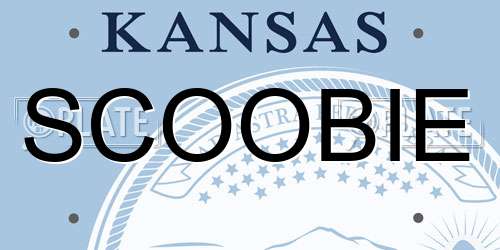 SCOOBIE Kansas License Plate
