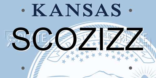 SCOZIZZ Kansas License Plate