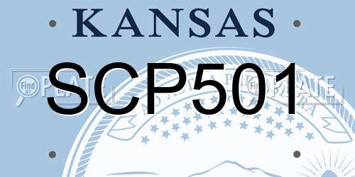 SCP501 Kansas License Plate