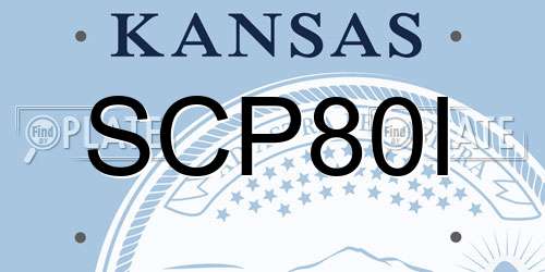 SCP80I Kansas License Plate