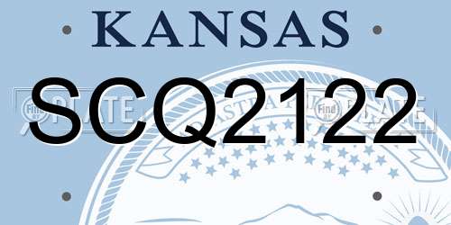 SCQ2122 Kansas License Plate