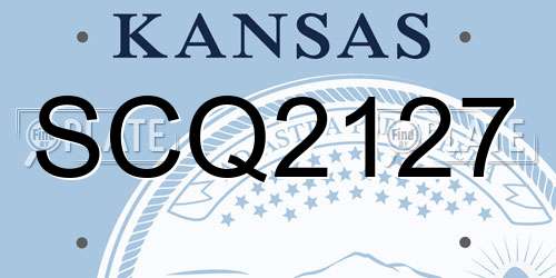 SCQ2127 Kansas License Plate