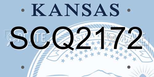 SCQ2172 Kansas License Plate