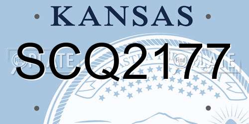 SCQ2177 Kansas License Plate