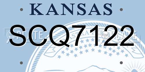 SCQ7122 Kansas License Plate