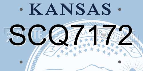 SCQ7172 Kansas License Plate