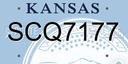 SCQ7177 Kansas License Plate