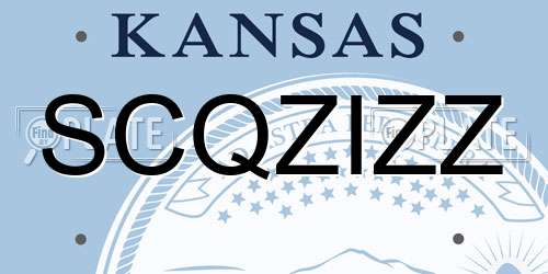 SCQZIZZ Kansas License Plate