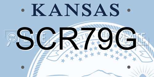 SCR79G Kansas License Plate
