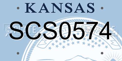 SCS0574 Kansas License Plate