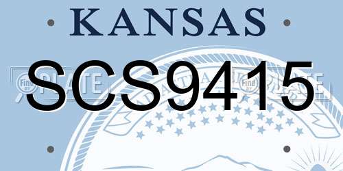 SCS9415 Kansas License Plate