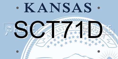 SCT71D Kansas License Plate